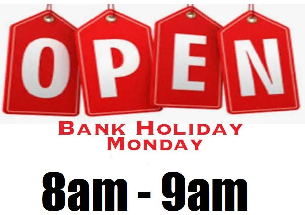 Bank Holiday opening hours