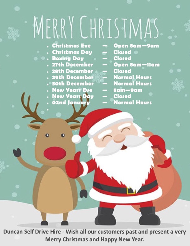 Christmas opening hours